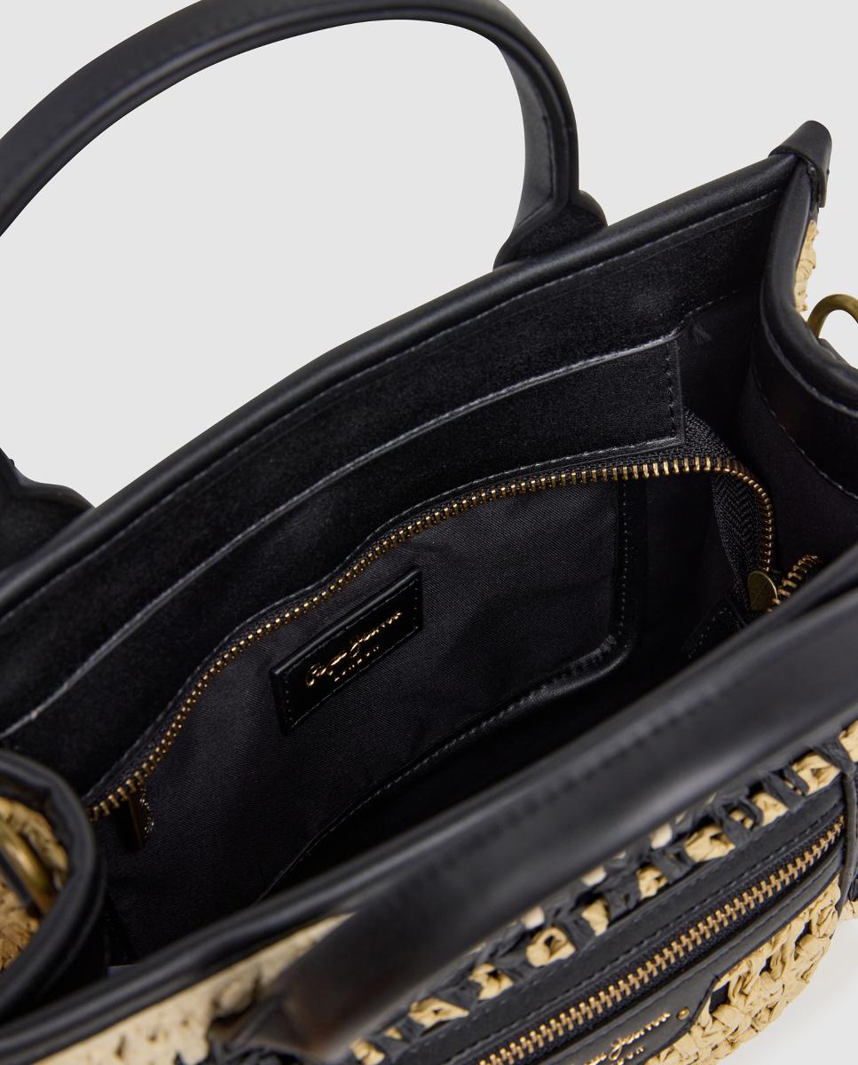 Bolso de mano y bandolera Zadie London, cierre de cremallera, doble asa y logotipo estampado - Pepe Jeans - Negro Negro-5