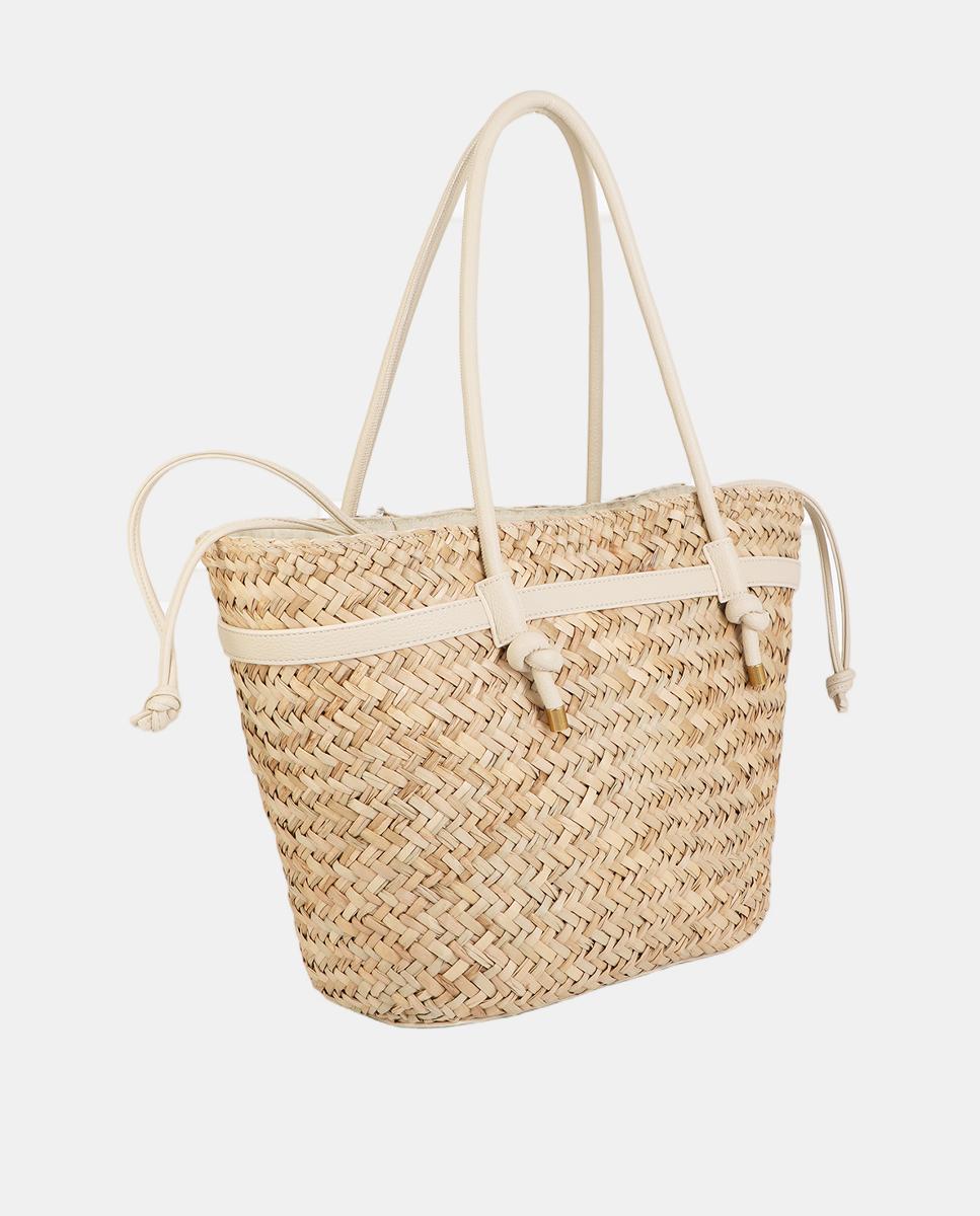 Cesta com Alças e Detalhes de Efeito de Pele Natural-6