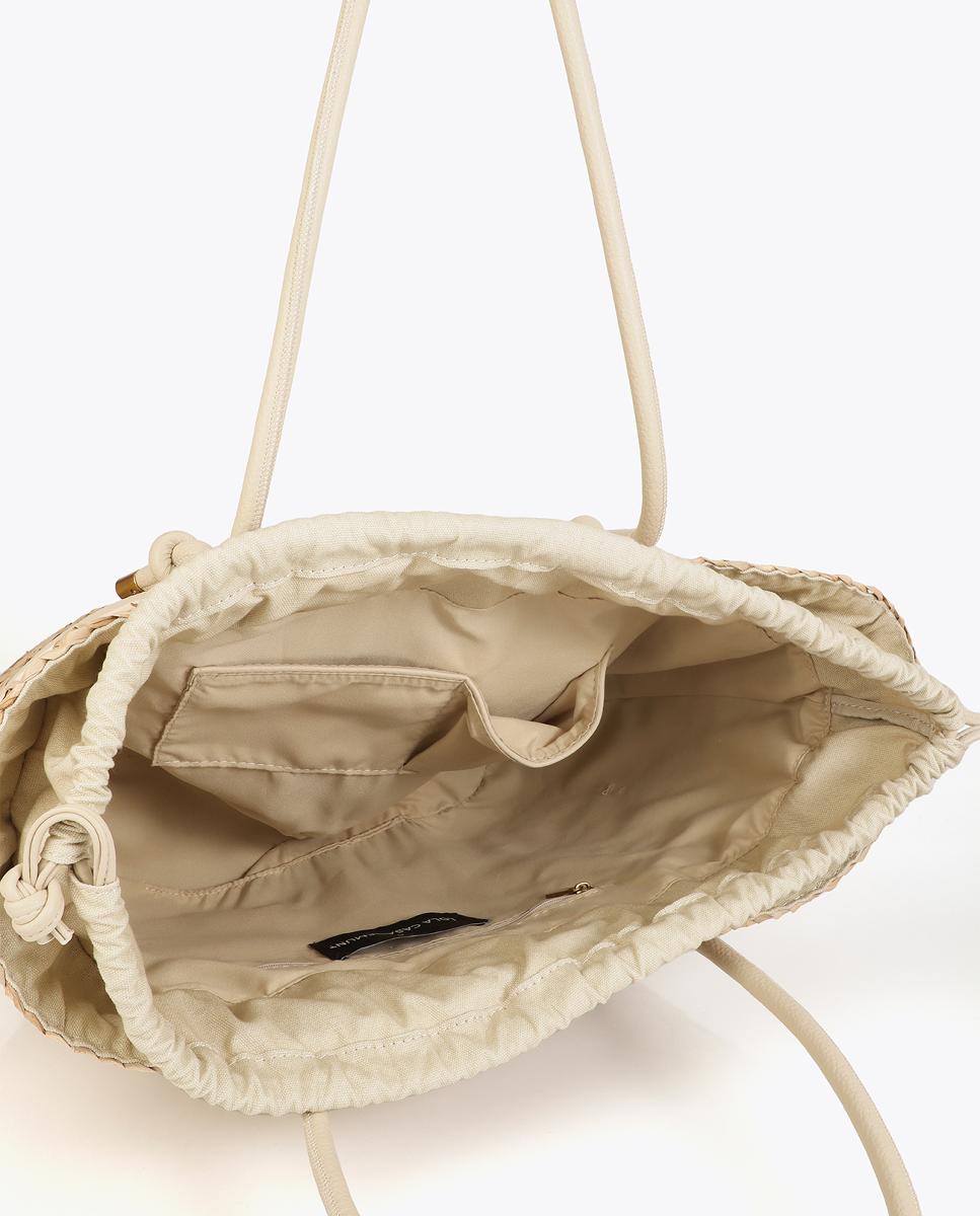 Cesta com Alças e Detalhes de Efeito de Pele Natural-7