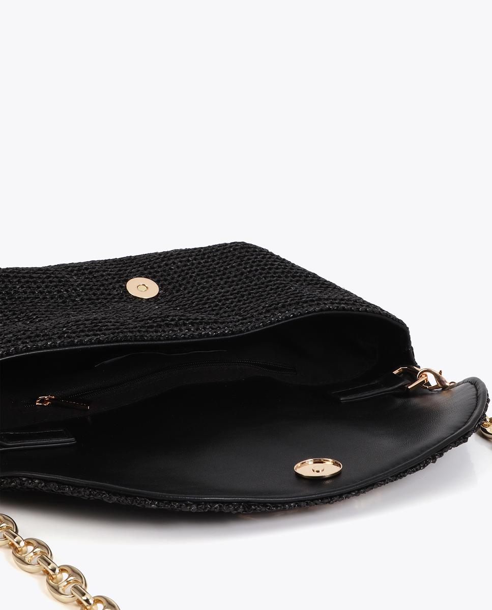 Mala de Evento com Efeito de Ráfia e Logótipo de Leopardo Preto-7