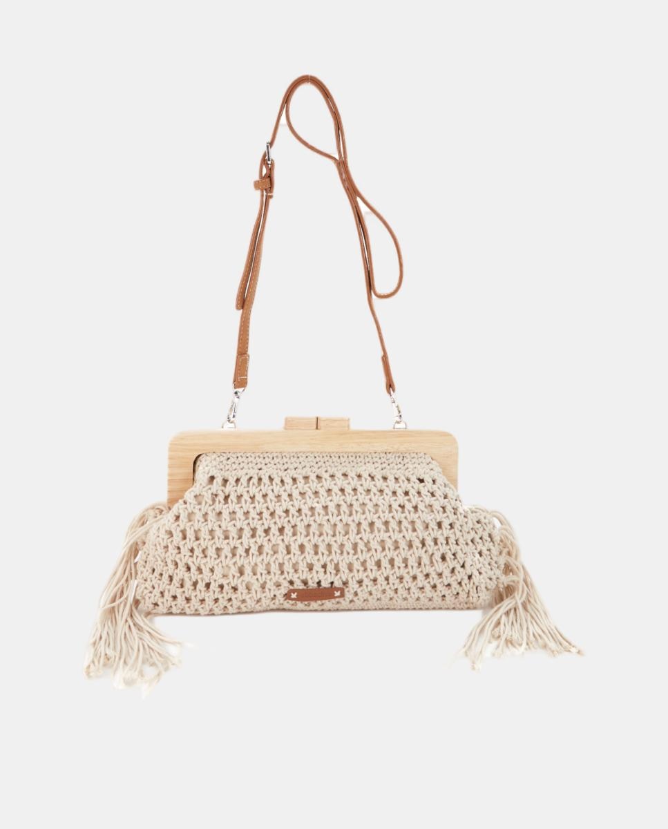 Imagem 0 de Mala Clutch de Macramé com Franjas