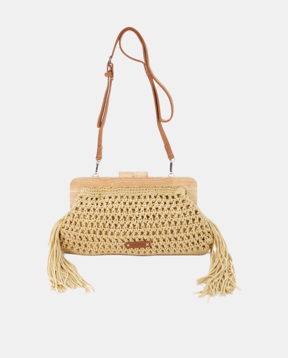 Imagem 0 de Mala Clutch de Macramé com Franjas