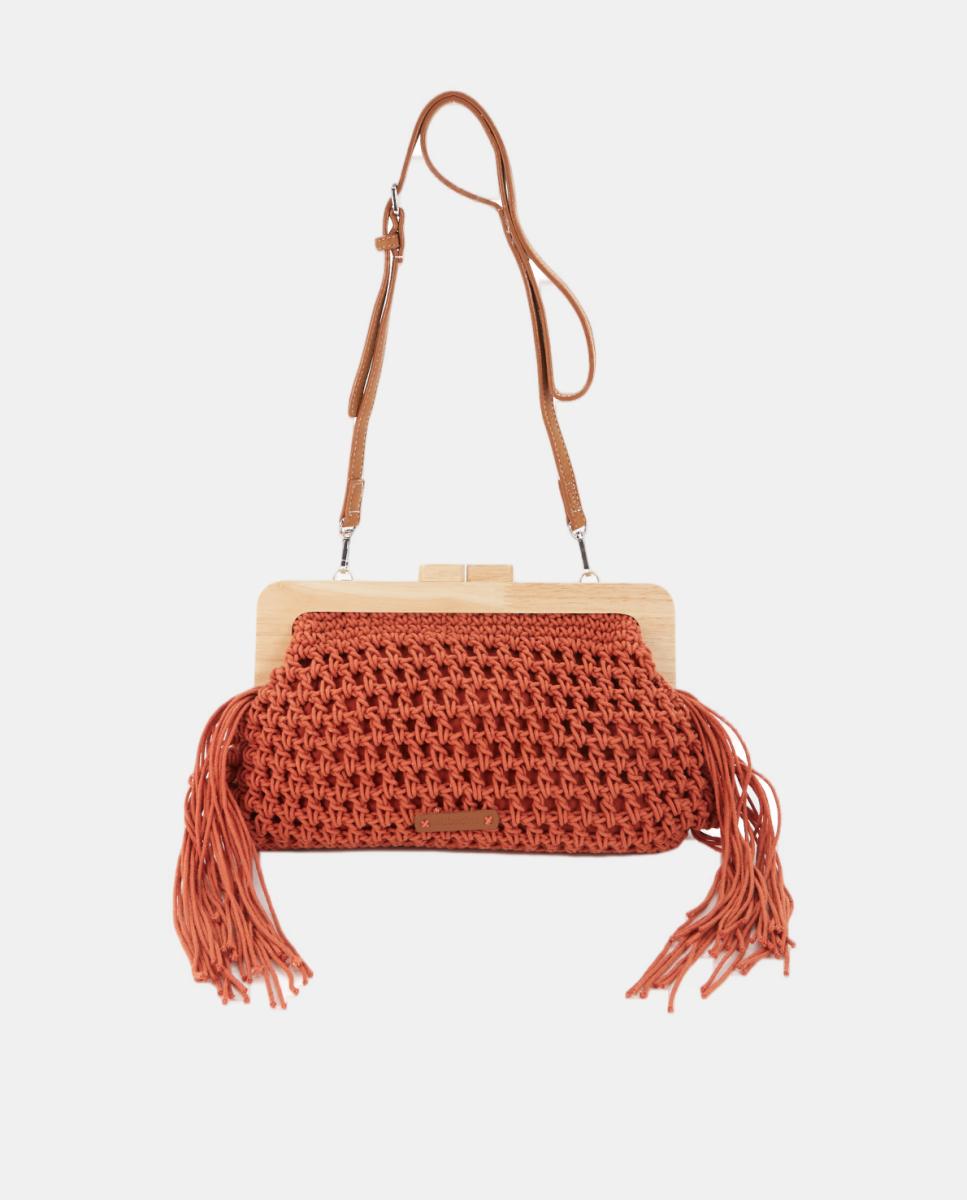 Imagem 0 de Mala Clutch de Macramé com Franjas