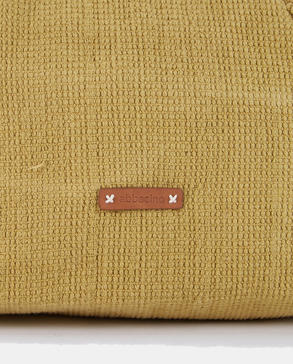 Saco de Praia de Algodão Bordado Amarelo-6
