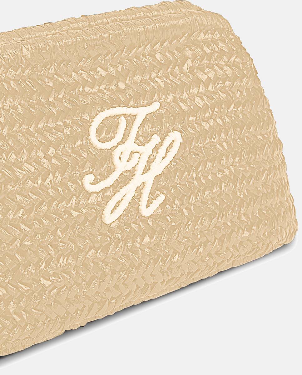 Mala Clutch de Ráfia TH Script Natural-3