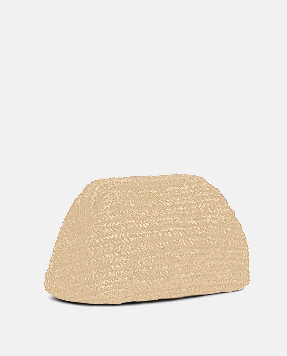 Mala Clutch de Ráfia TH Script Natural-4