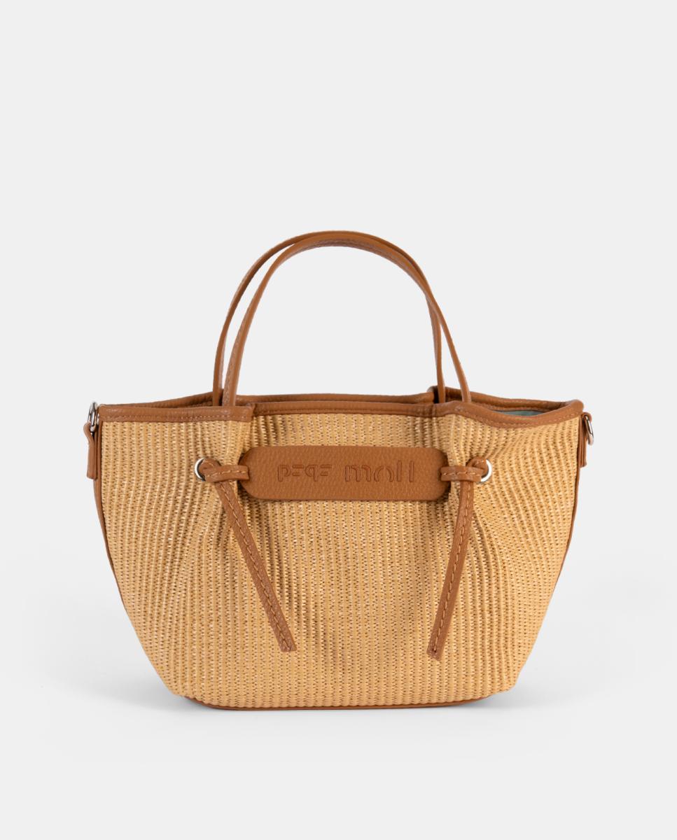 Imagem 0 de Mala de Ráfia com Combinações em Pele