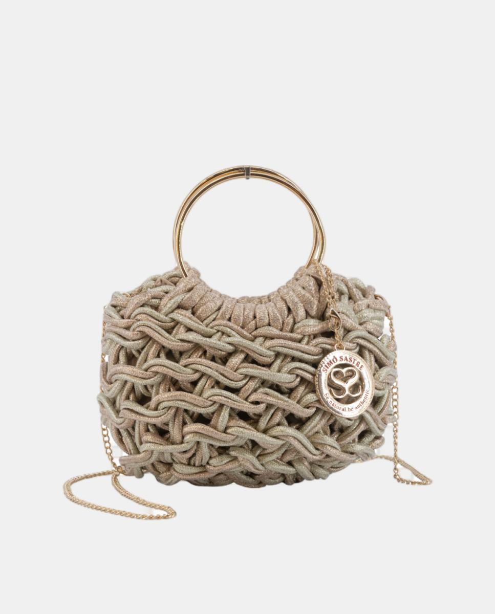 Imagem 0 de Mala de Mão de Corda Entrançada em Algodão Metalizado