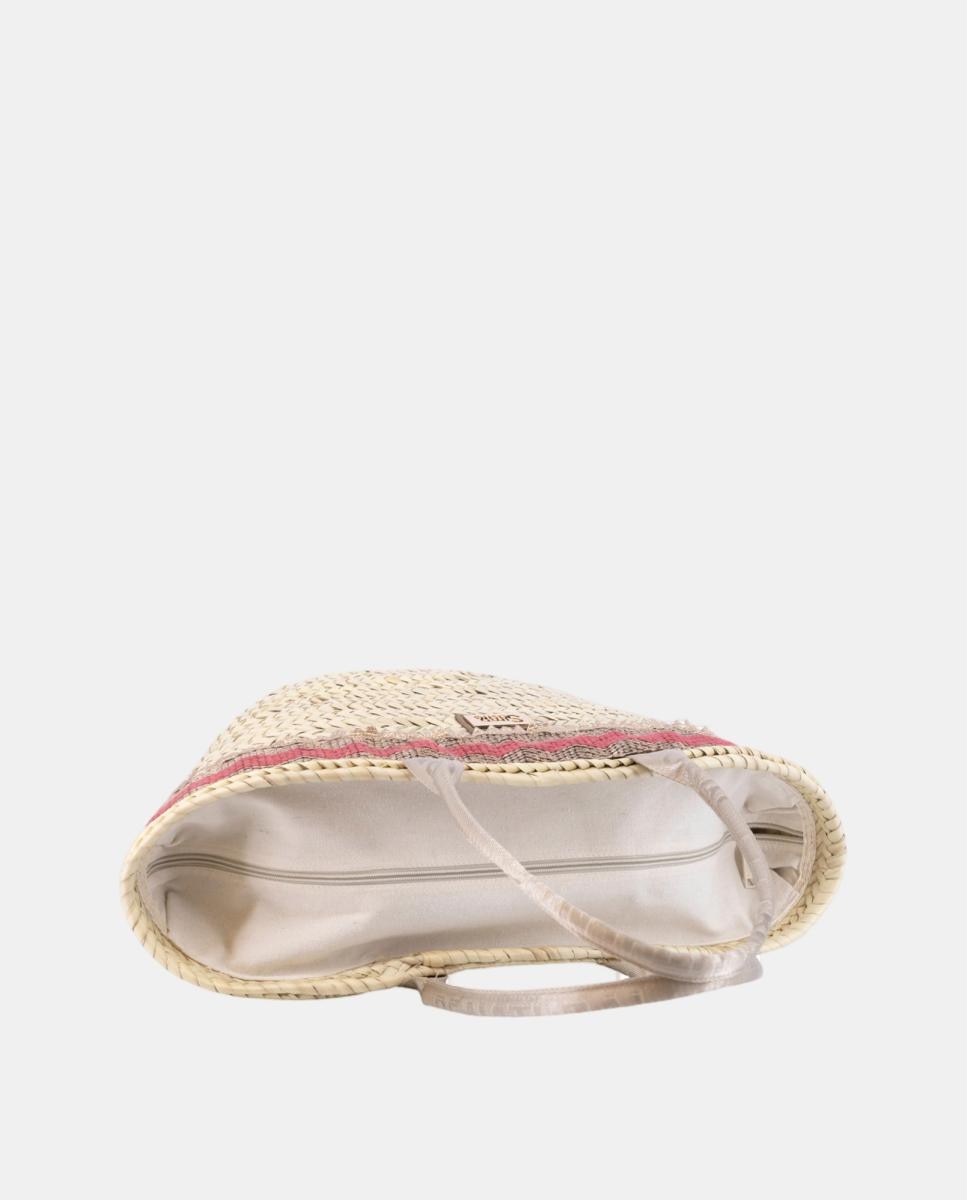 Cesta Média de Palma Natural com 8 Dobras Coral-3