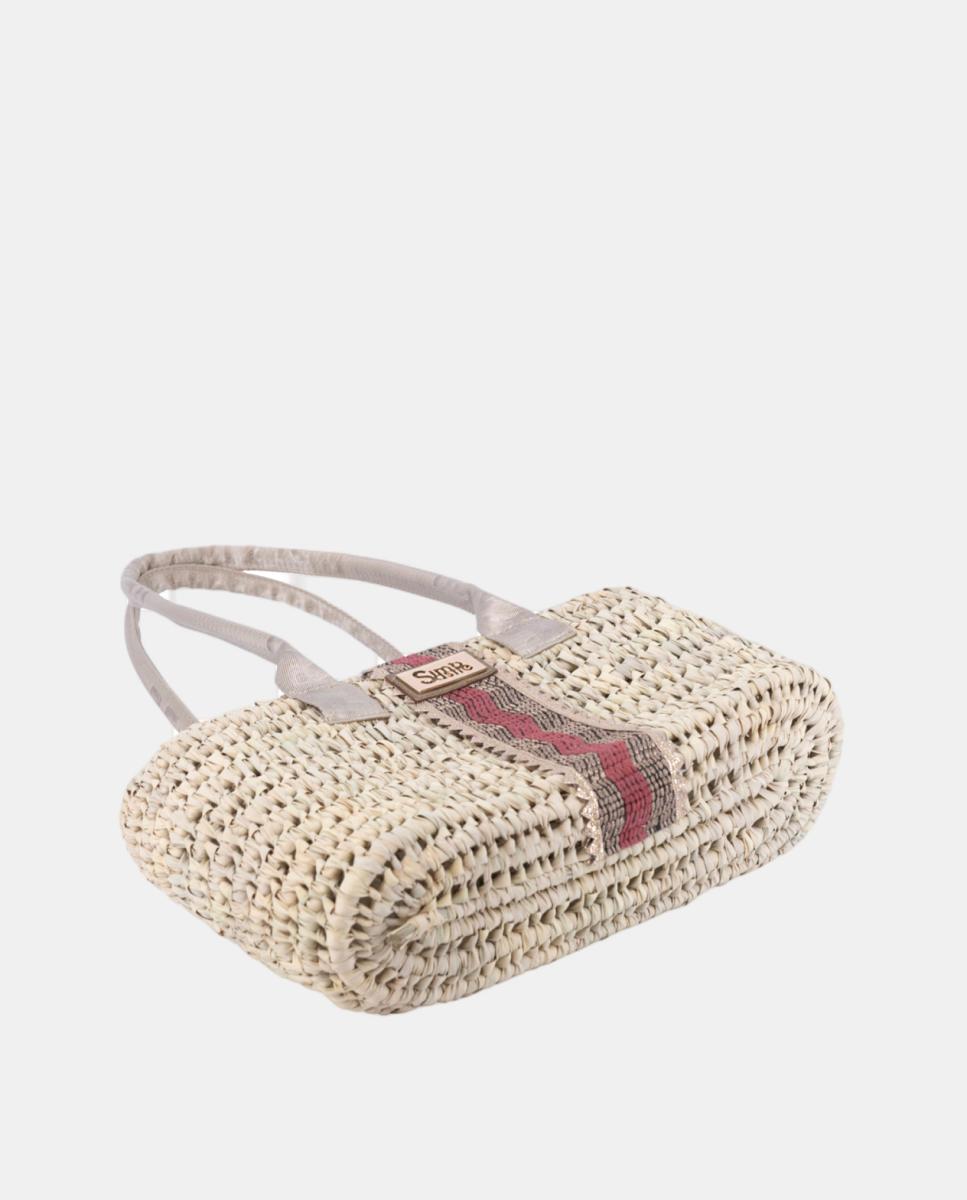 Mala Shopper de Palma Natural Atada Coral-4