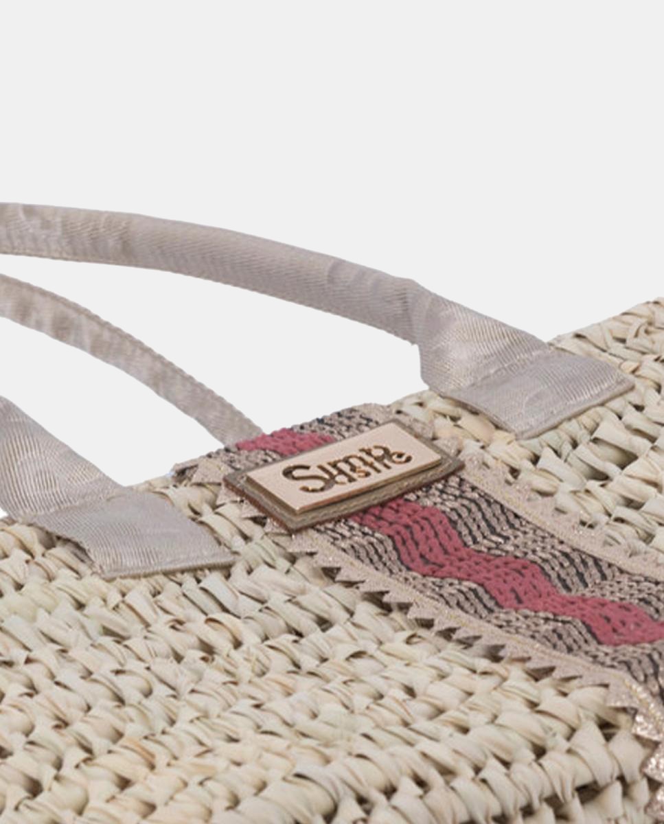 Mala Shopper de Palma Natural Atada Coral-5