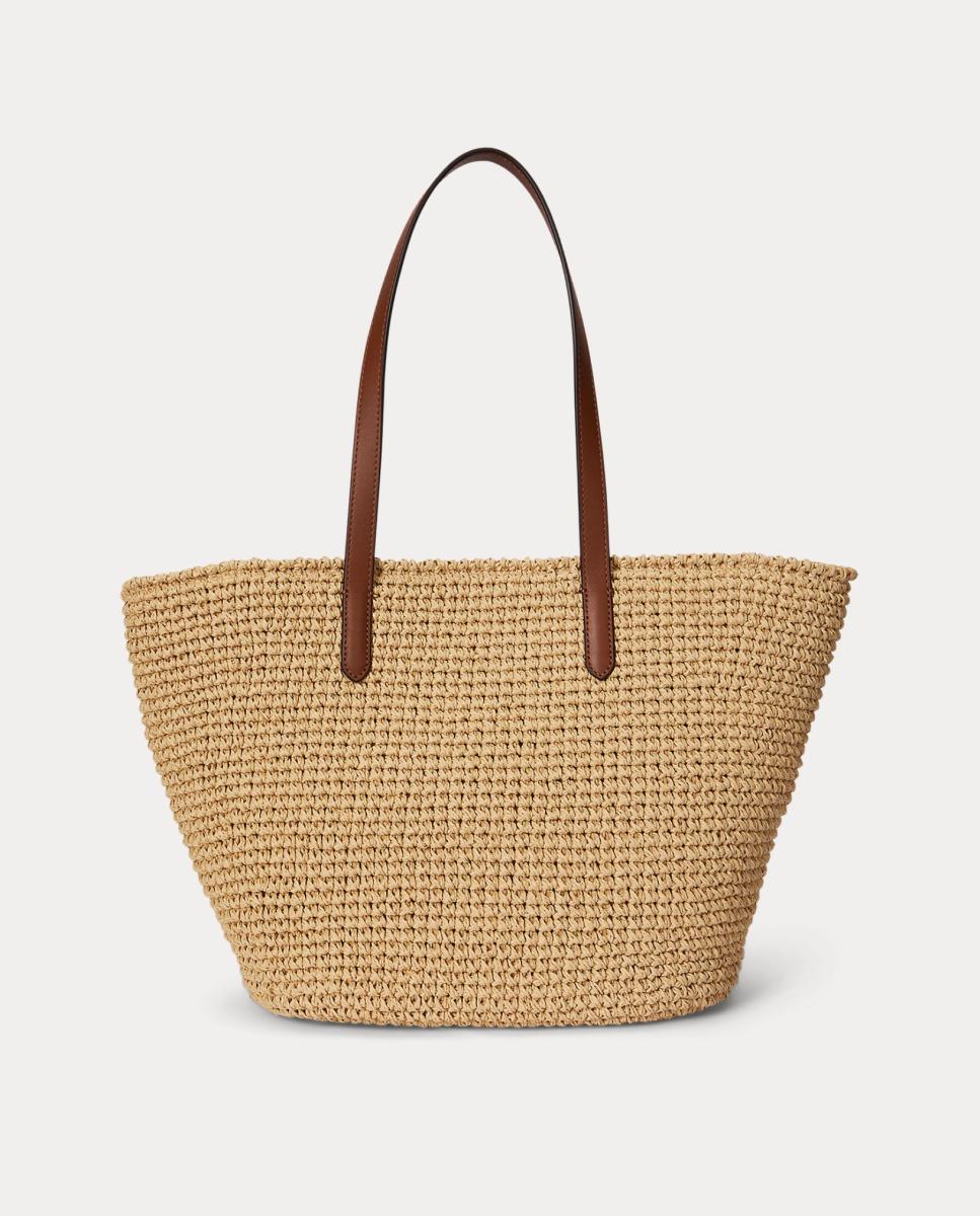 Mala Tipo Tote Lainey Grande de Ráfia Natural-3