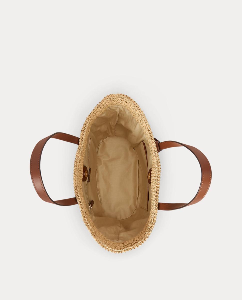 Mala Tipo Tote Lainey Grande de Ráfia Natural-4