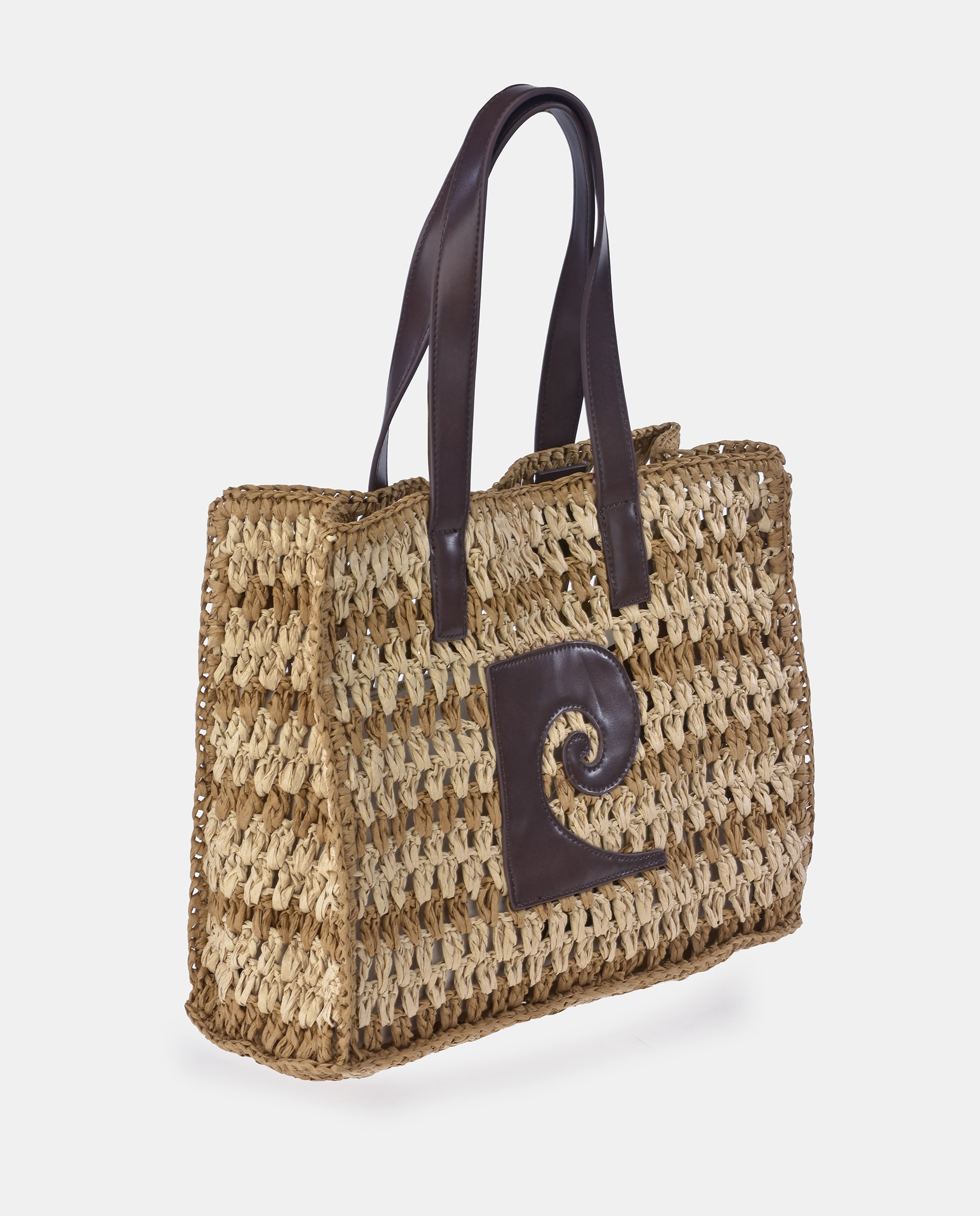 Mala Shopper em Ráfia e P.U Castanho-2