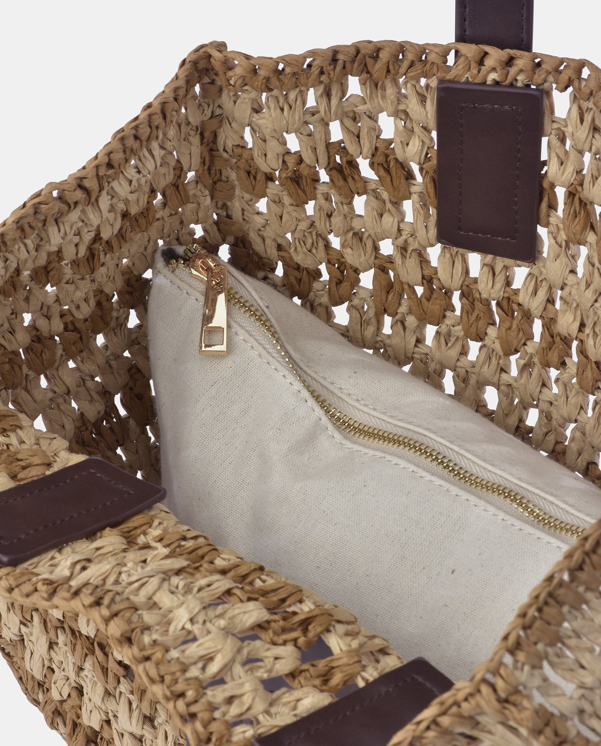 Mala Shopper em Ráfia e P.U Castanho-4