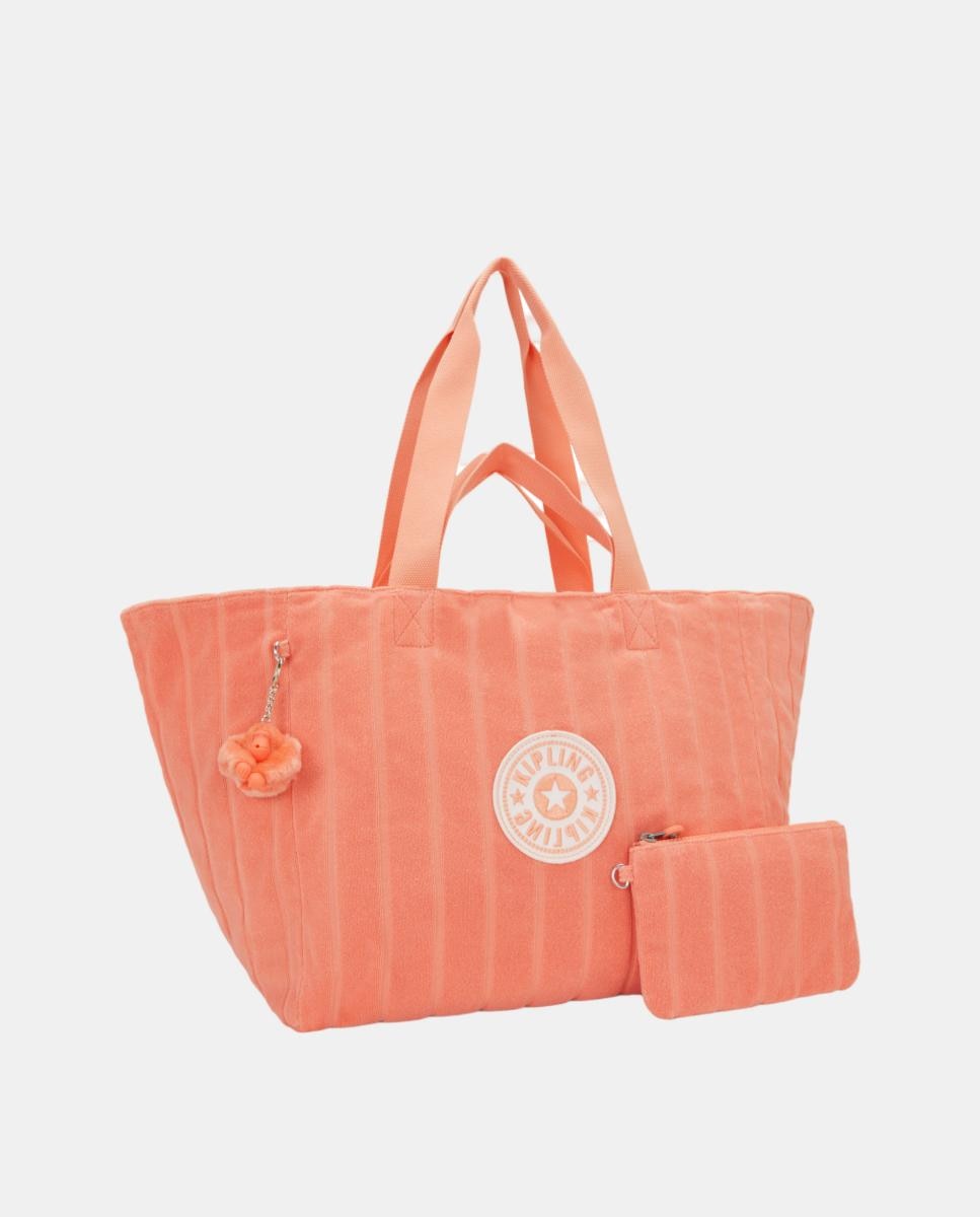 Mala Tipo Tote Grande com Porta-Moedas Interior, Modelo Naomi Laranja-4