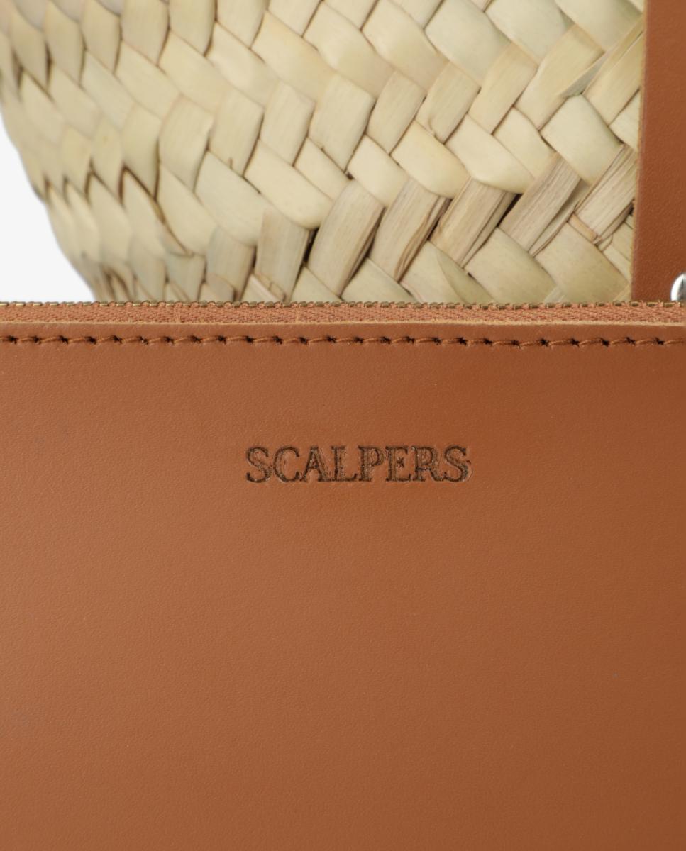 Mala Shopper de Ráfia Grande com Tachas Bege-6