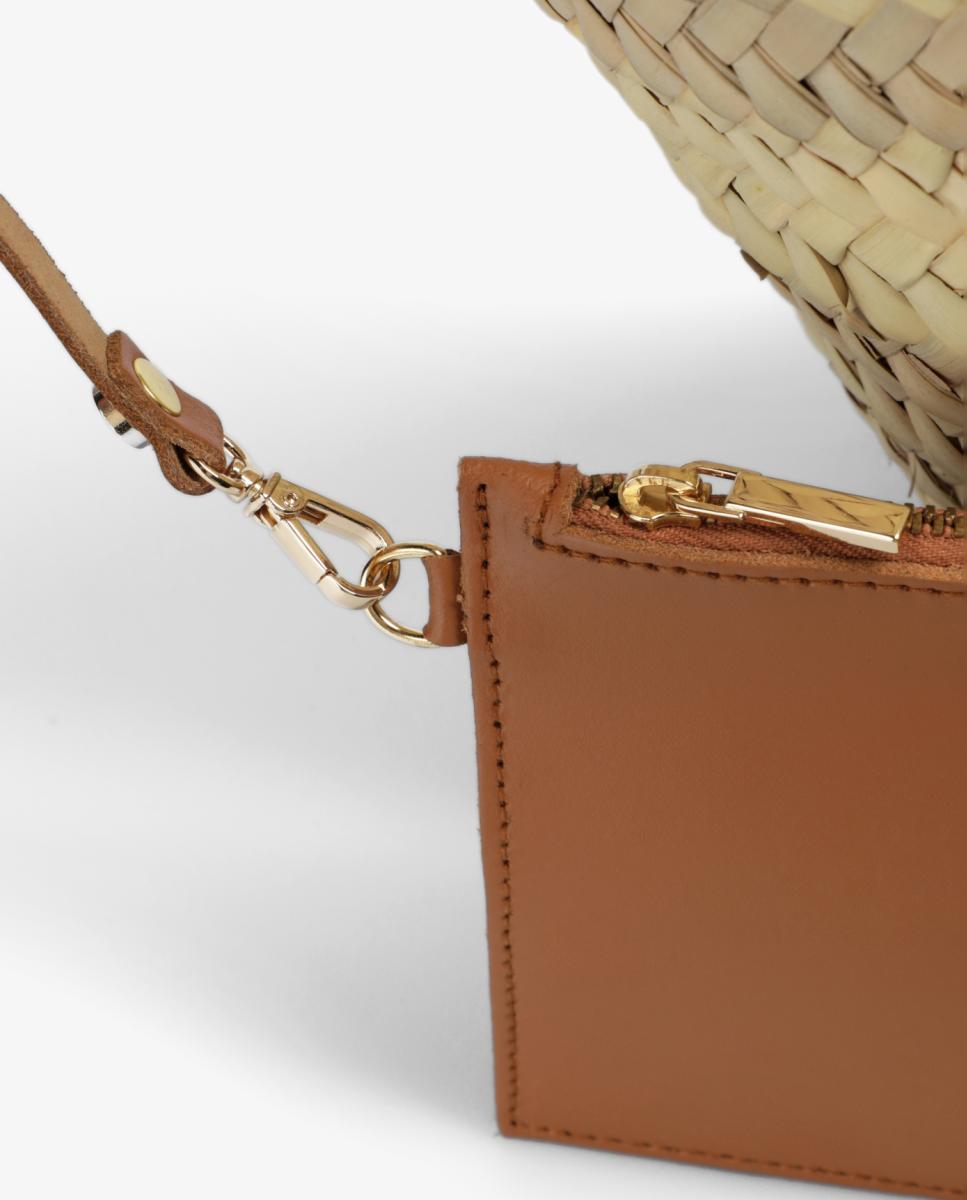 Mala Shopper de Ráfia Grande com Tachas Bege-7