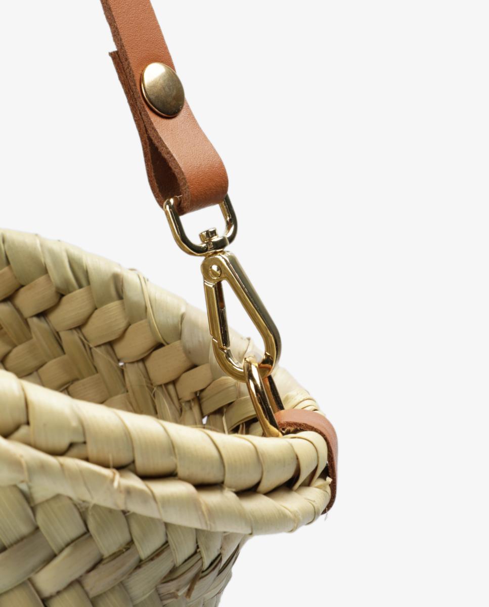 Mala Shopper de Ráfia com Tachas Scalpers Bege-7