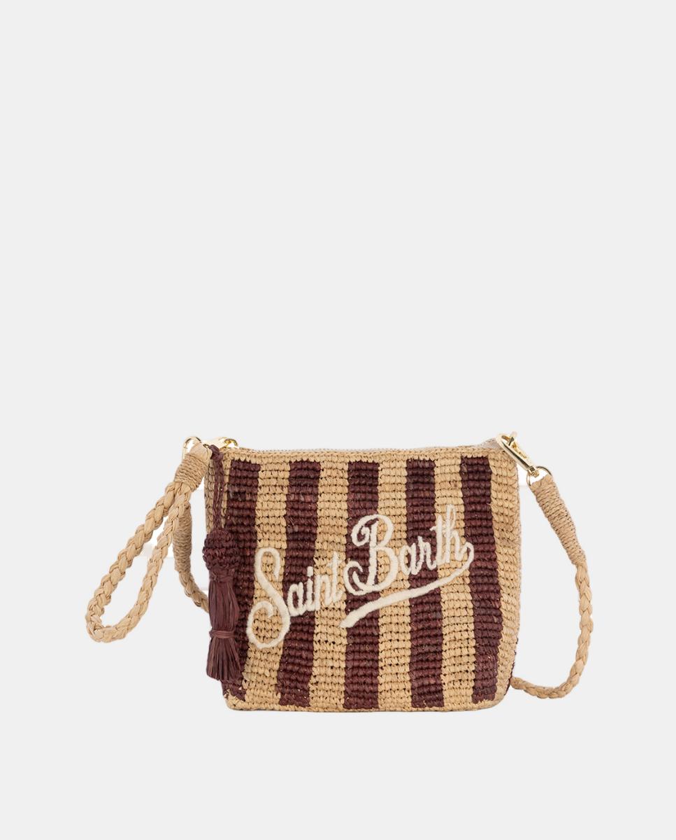 Imagem 0 de Mala Pouch de Ráfia às Riscas