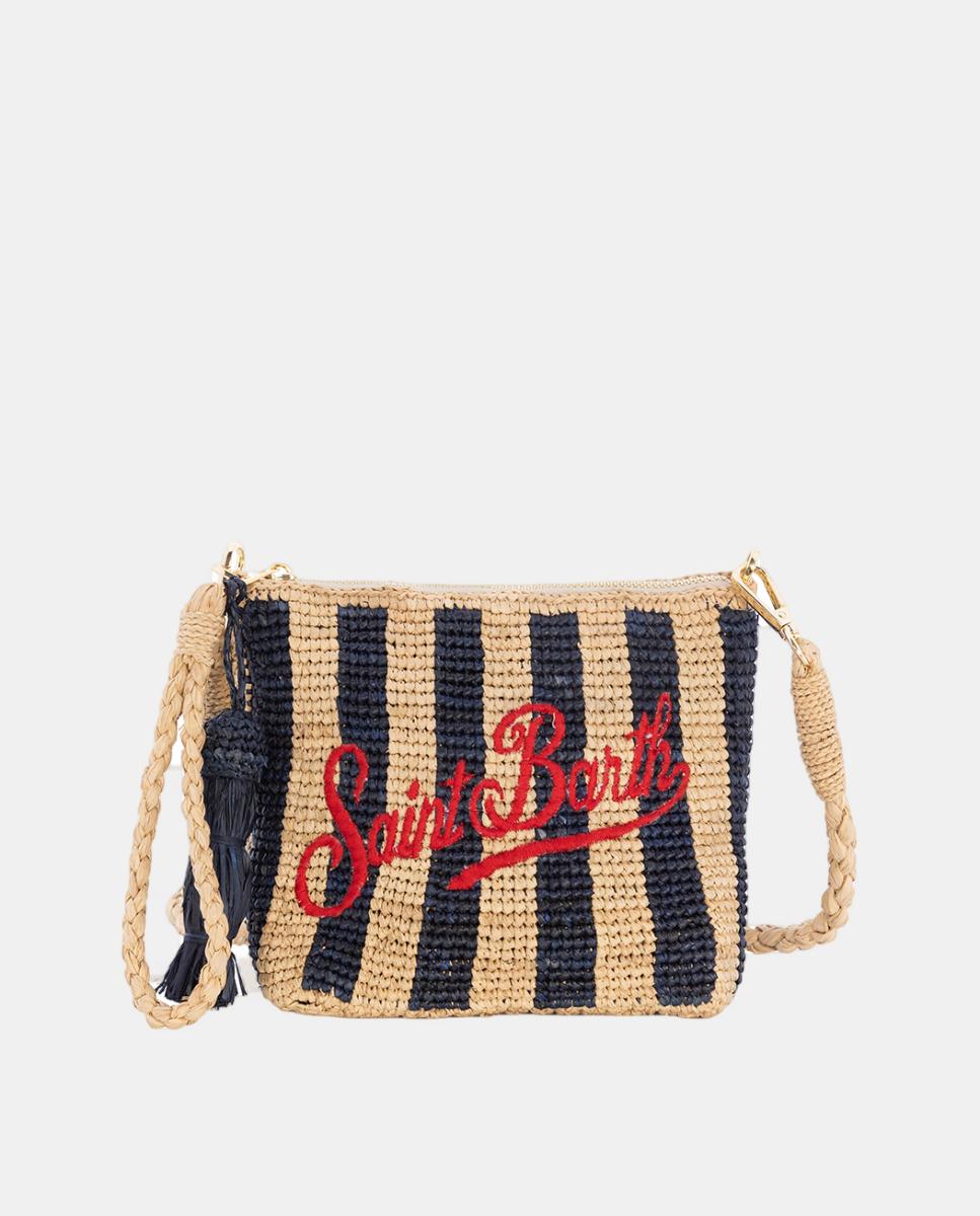 Imagem 0 de Mala Pouch de Ráfia às Riscas