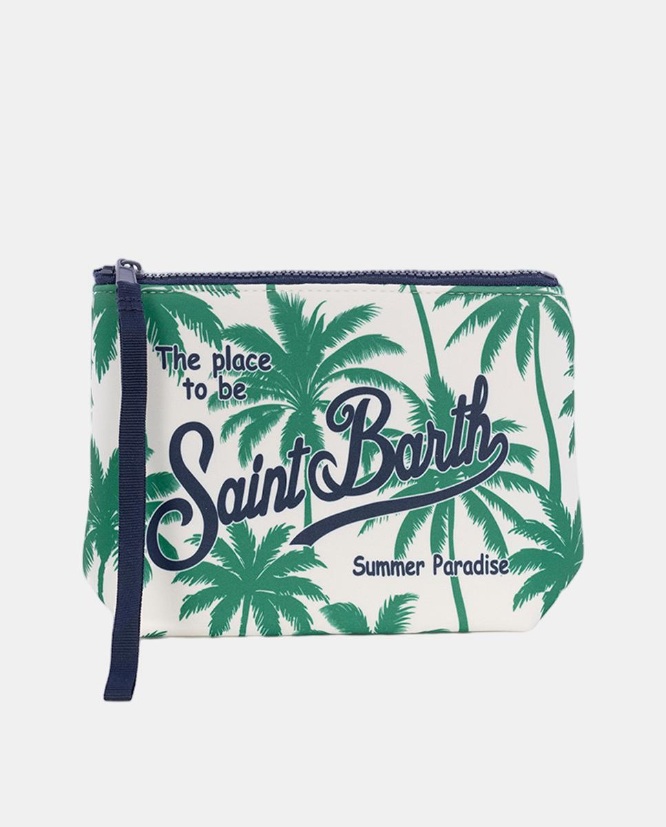 Imagem 0 de Nécessaire em Tecido de Neopreno com Estampado de Palmeiras, Fecho de Correr e Logótipo à Frente.