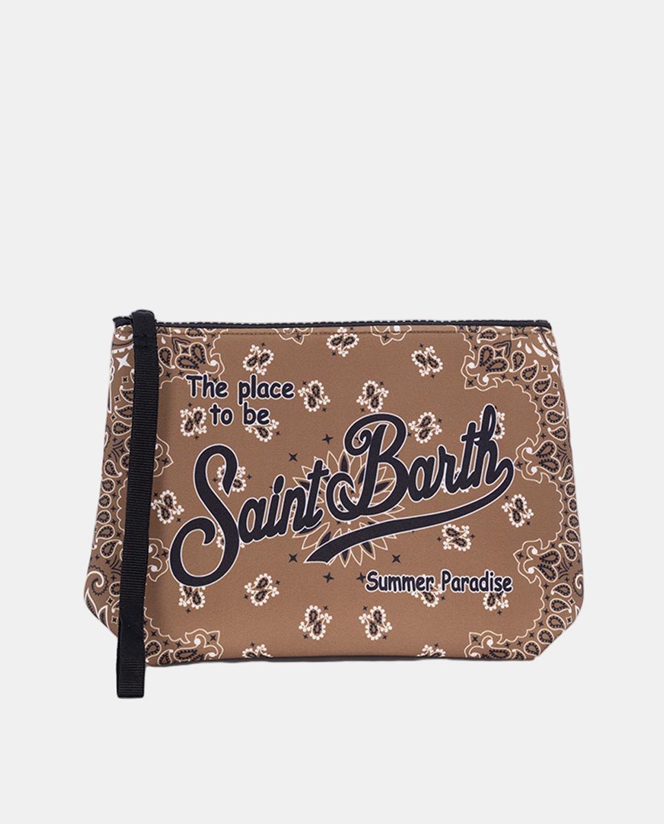 Imagem 0 de Nécessaire em Tecido de Neopreno com Estampado de Bandana, Fecho de Correr e Logótipo à Frente.