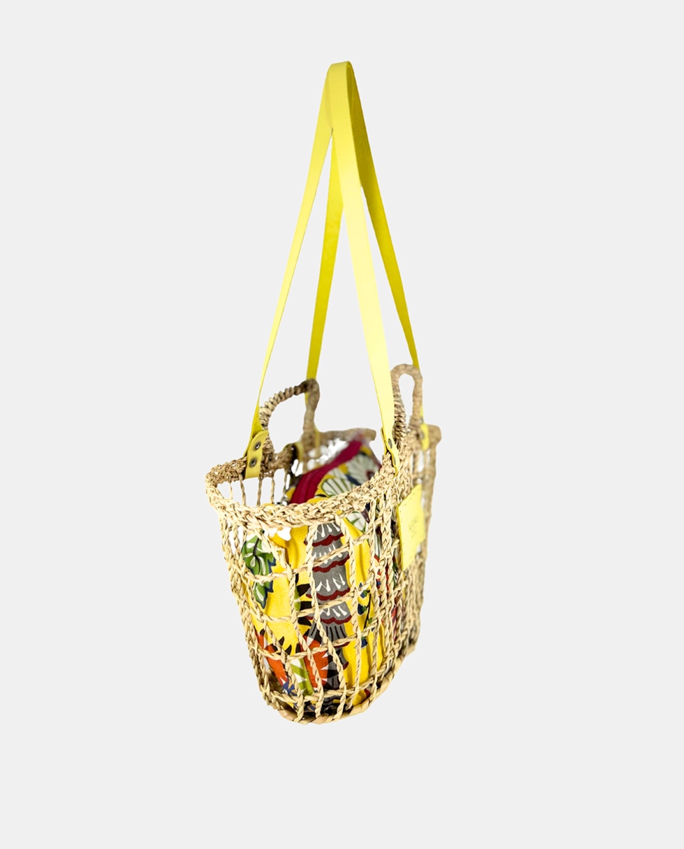 Cesta de Rede com Bolsa Interior Natural-2