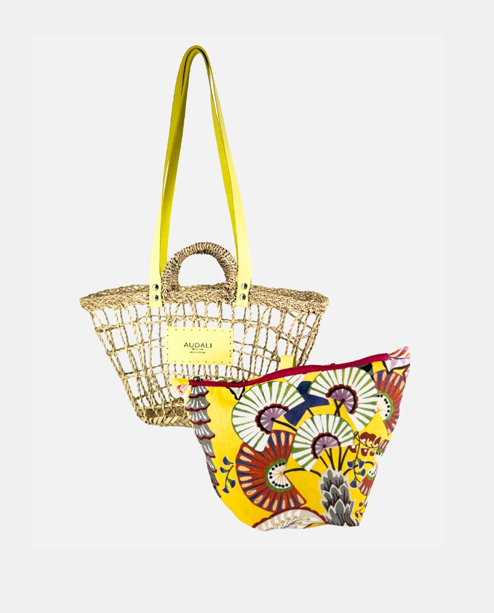 Cesta de Rede com Bolsa Interior Natural-4