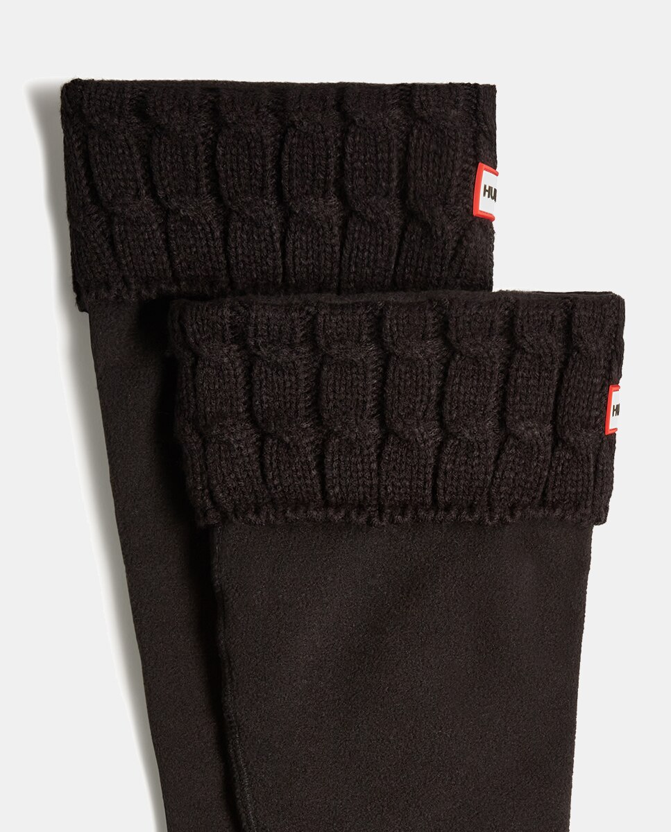 Meias Unissexo 6Stitch Cable Tall Preto-3