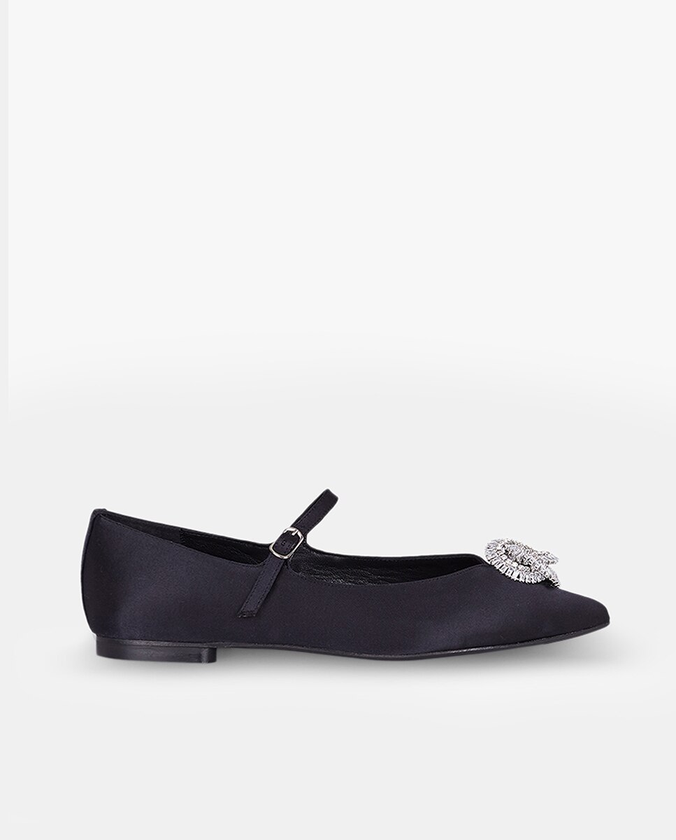 Imagem 0 de Sapatos de Presilha Knot de Cetim com Adorno de Cristais