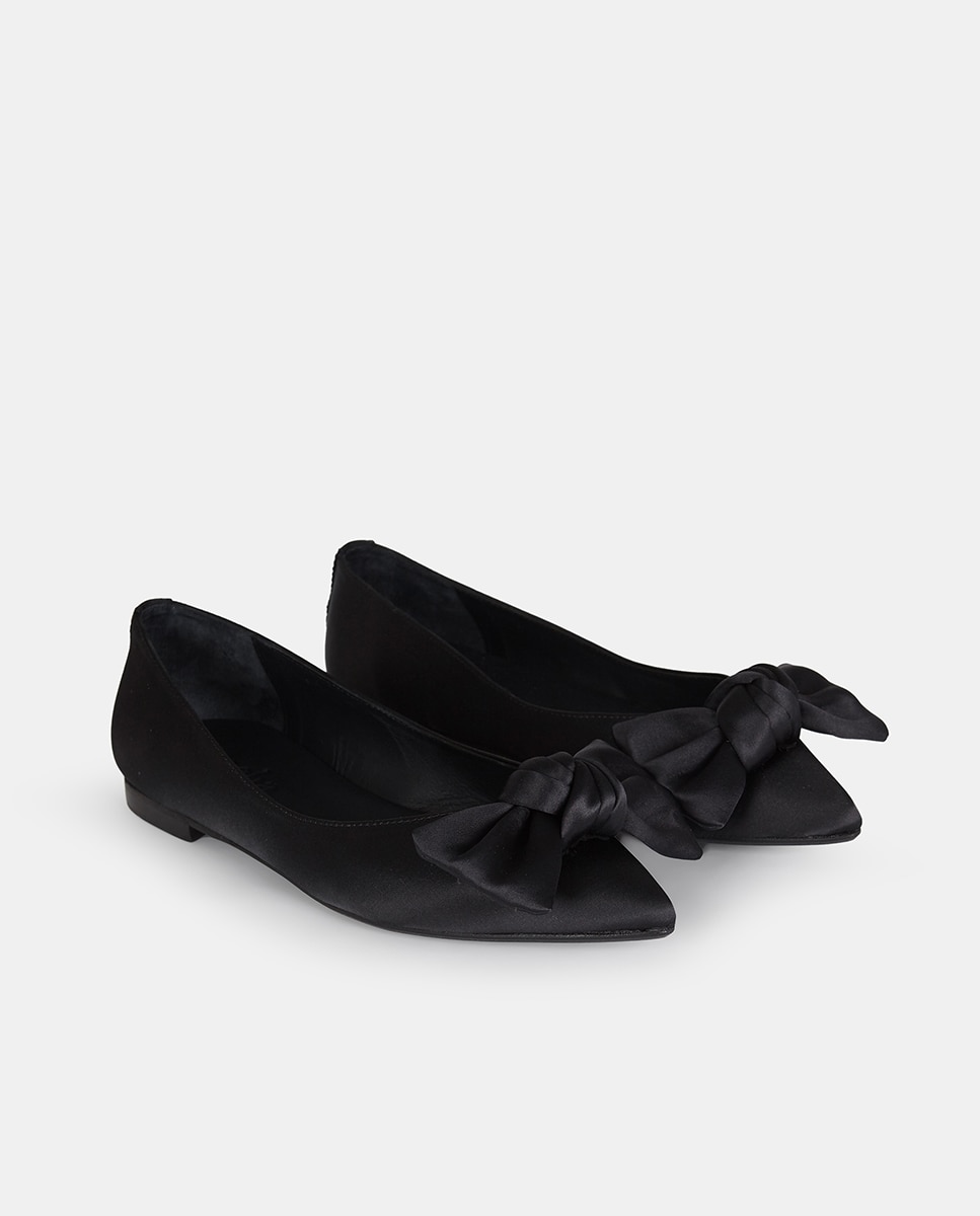 Sabrinas Lutu Satin de Cetim com Laço Preto-2