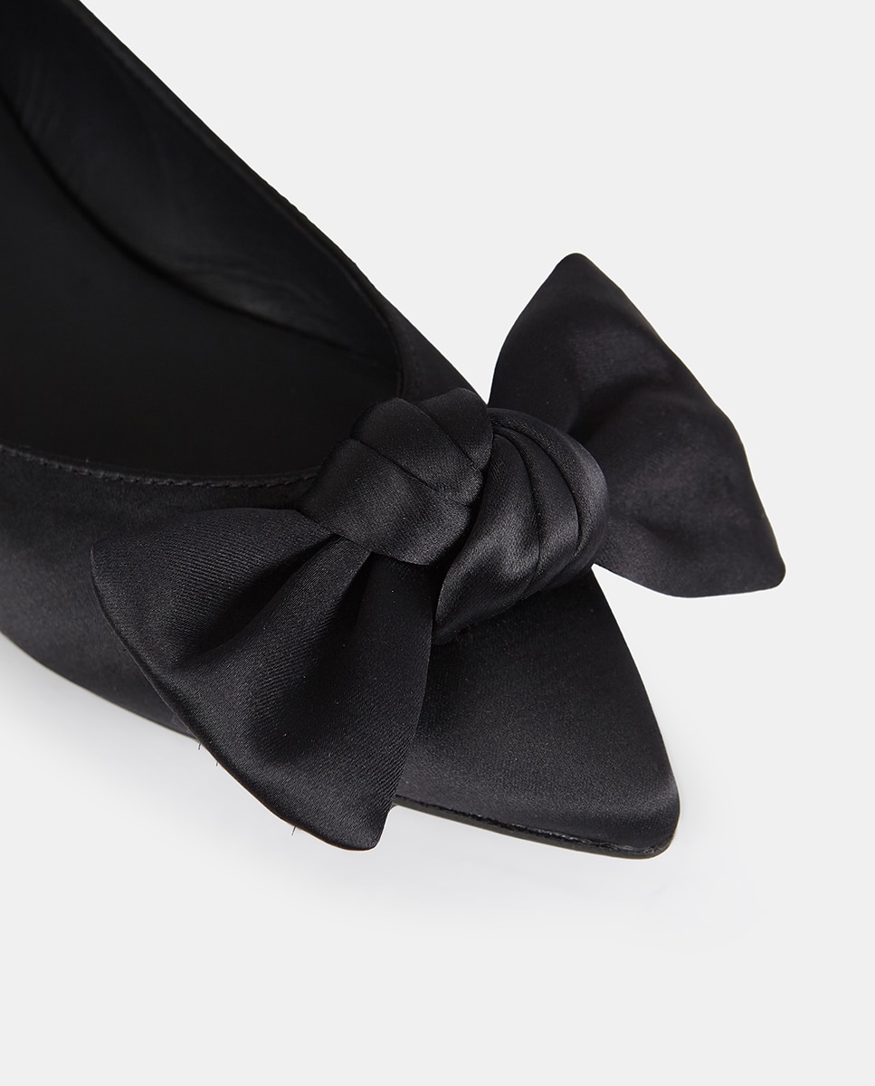 Sabrinas Lutu Satin de Cetim com Laço Preto-4