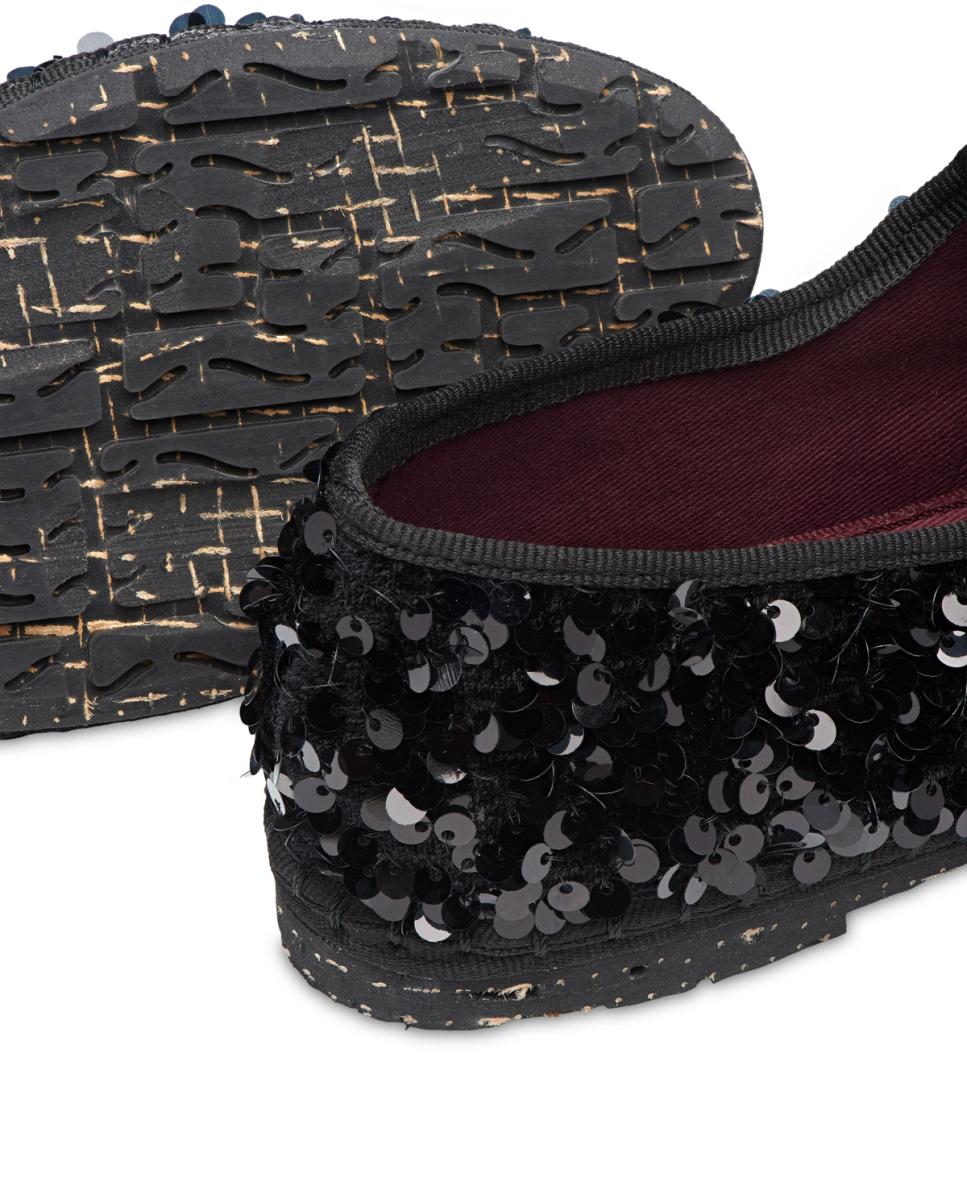 Sapatos de Presilha com Lantejoulas Preto-3