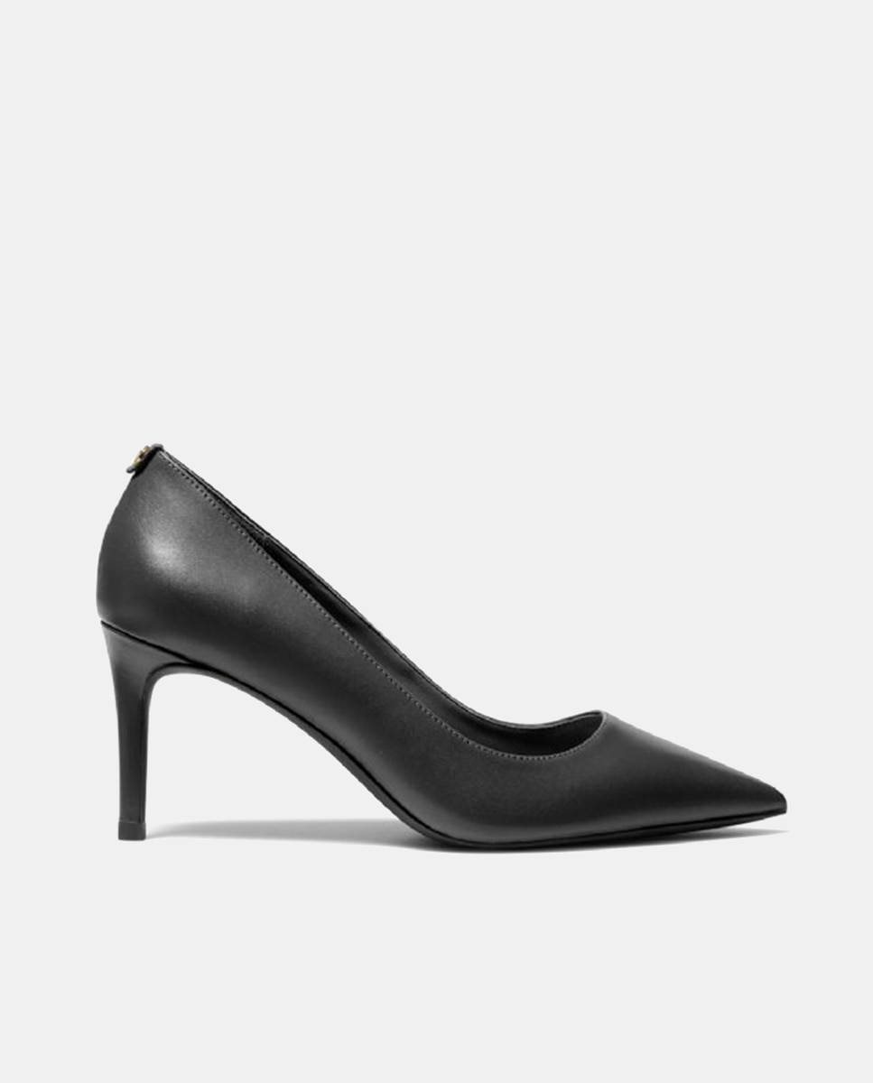 Sapatos de Salto Lisos com Biqueira Pontiaguda e Salto de Agulha - Preto Preto-1