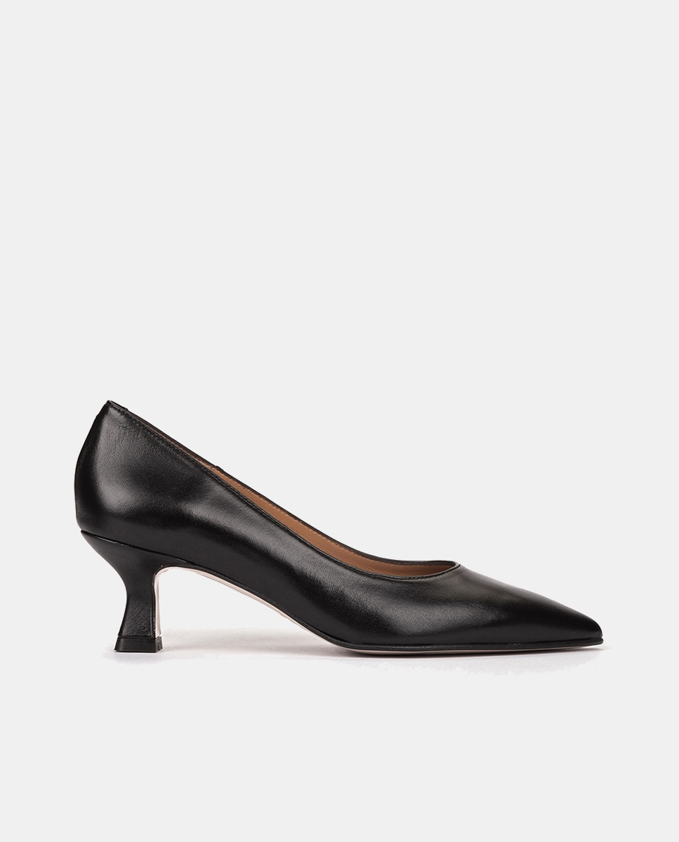 Zapato de salón de mujer en piel con punta fina. - Pedro Miralles - Negro Negro-1