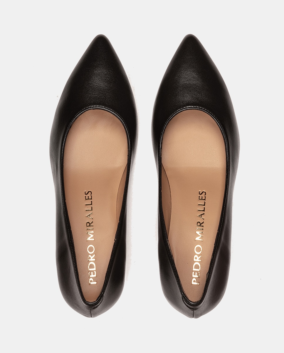 Zapato de salón de mujer en piel con punta fina. - Pedro Miralles - Negro Negro-3