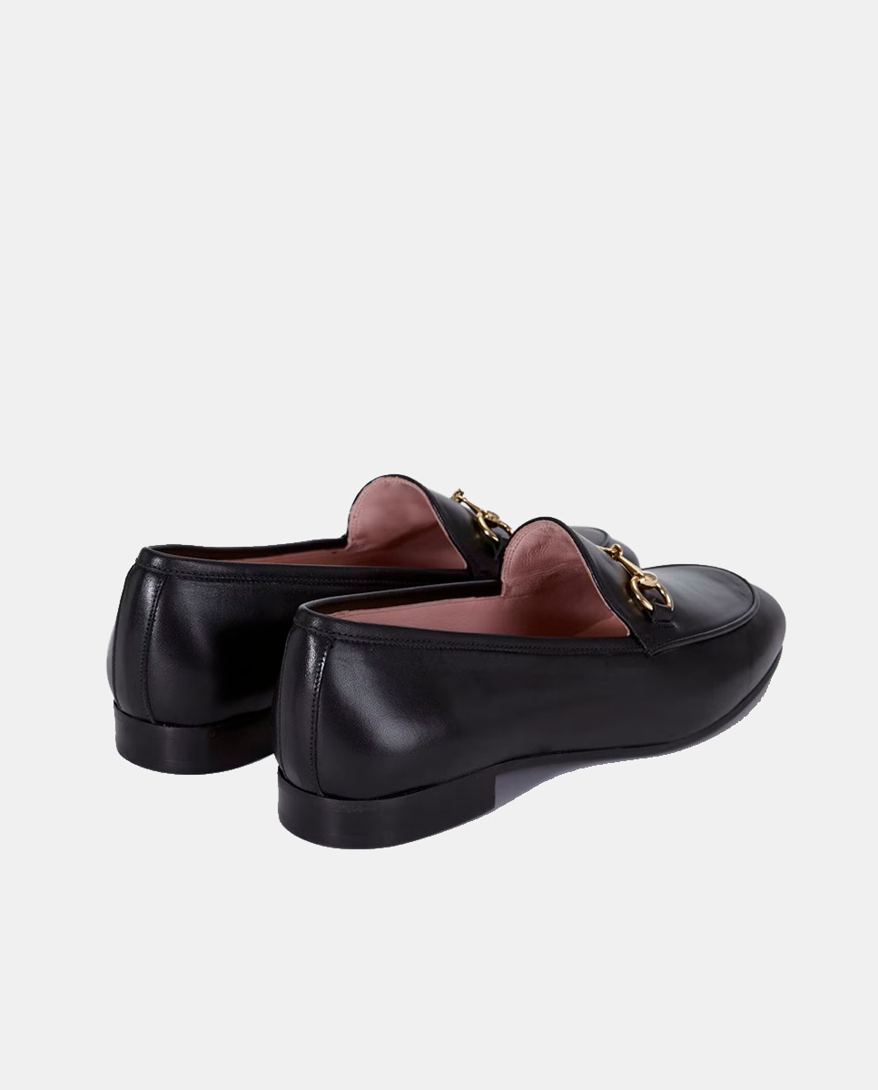 Mocasín de mujer con adorno metálico - Castellano - Marrón chocolate Negro-3