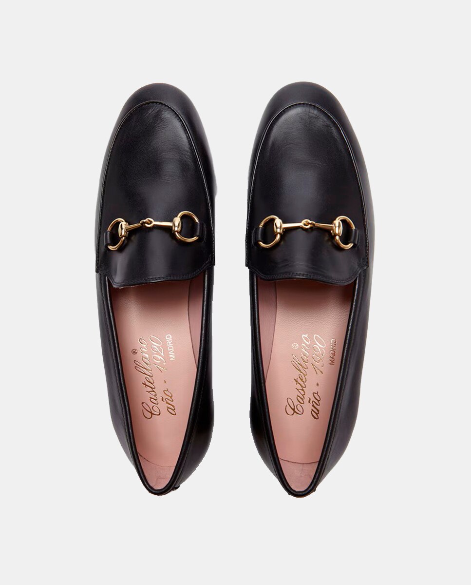 Mocasín de mujer con adorno metálico - Castellano - Marrón chocolate Negro-5
