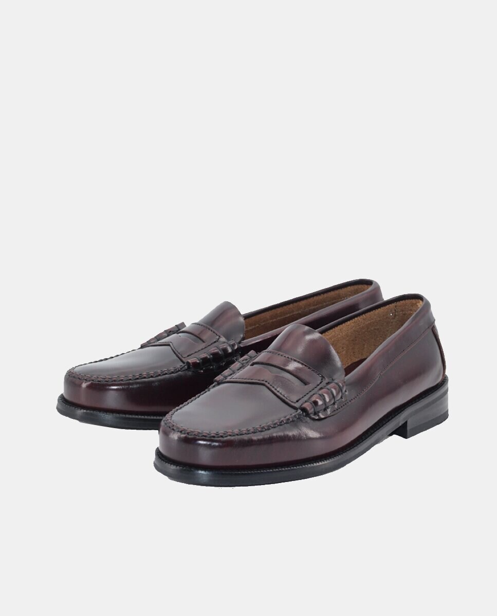 Mocassins com Travessão Vermelho/Grená-2