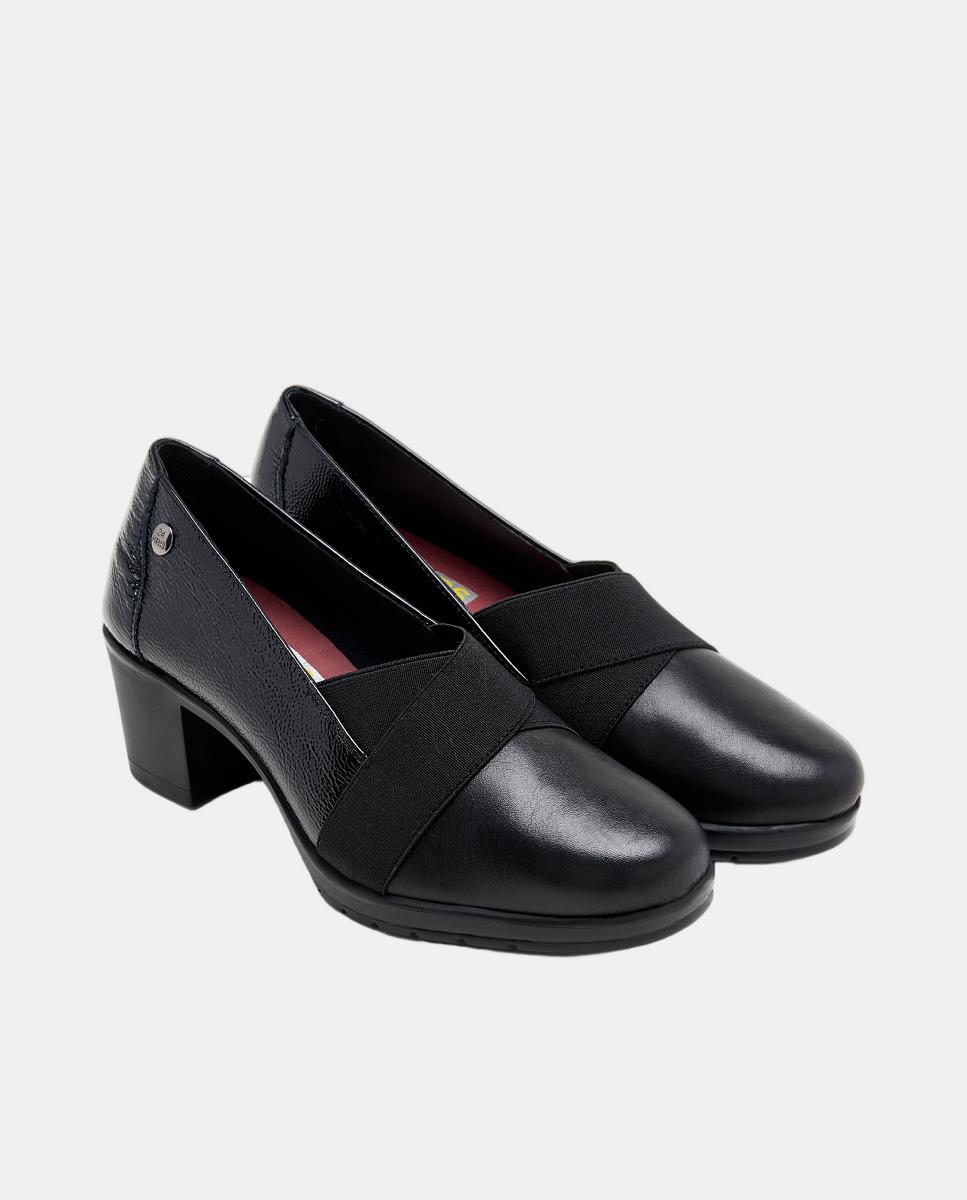 Sapatos de Salto em Napa e Verniz - Bordeaux Preto-2