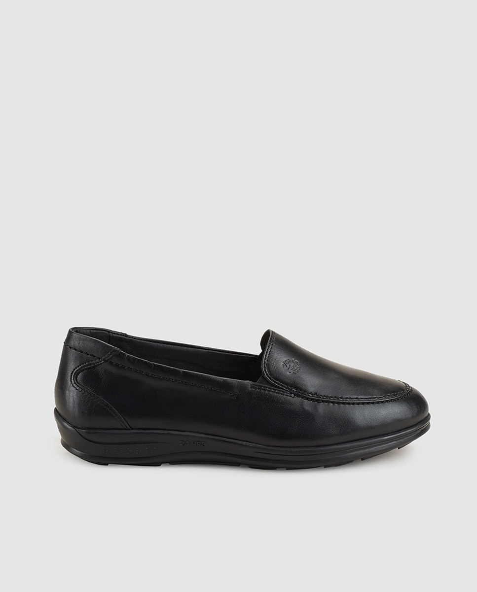 Imagem 0 de Mocassins de mulher 24HRS de pele polida em preto