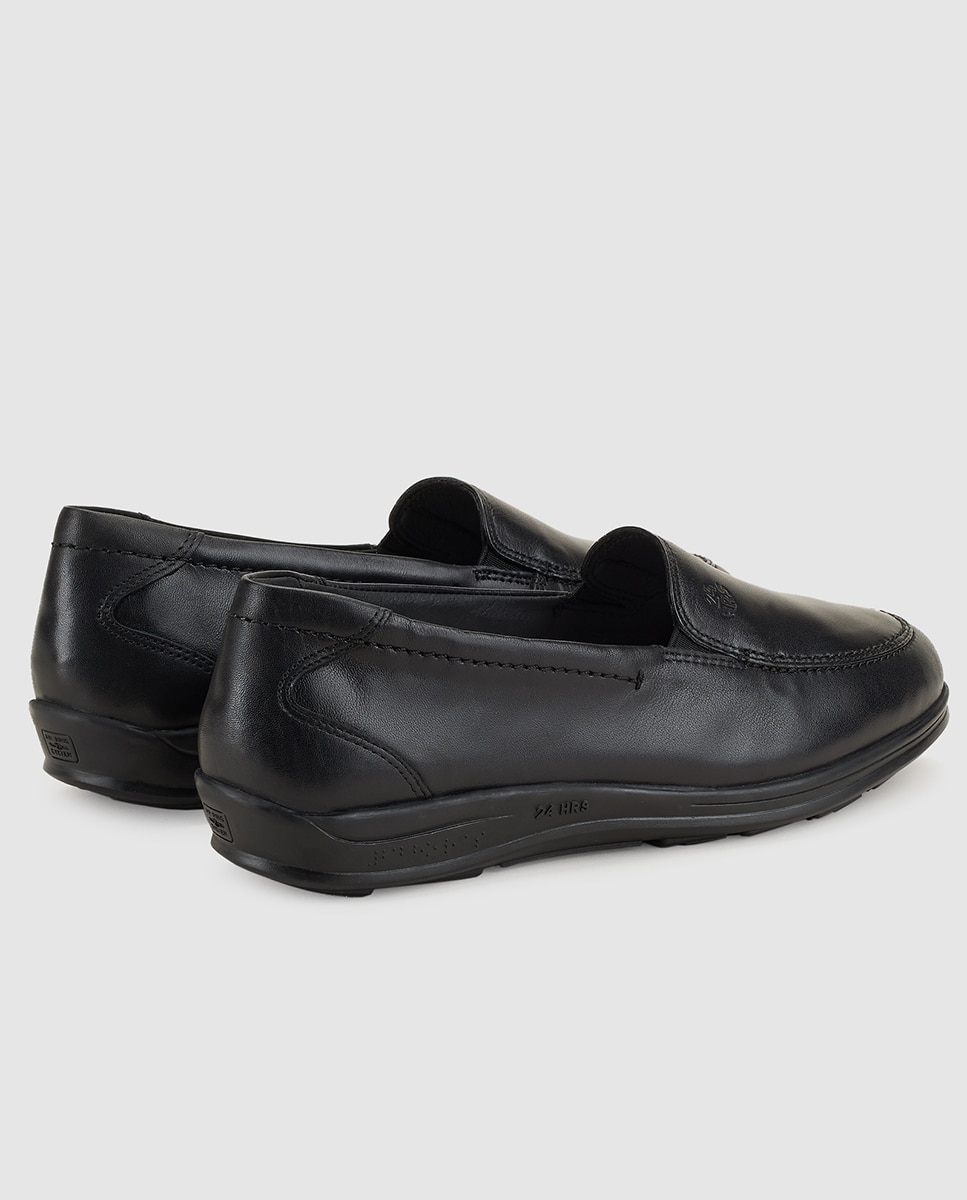 Mocassins de mulher 24HRS de pele polida em preto Preto-3