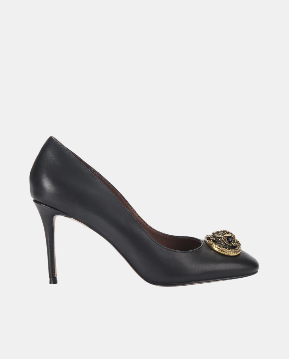 Imagem 0 de Sapatos de Salto em Pele com Detalhe Dourado à Frente