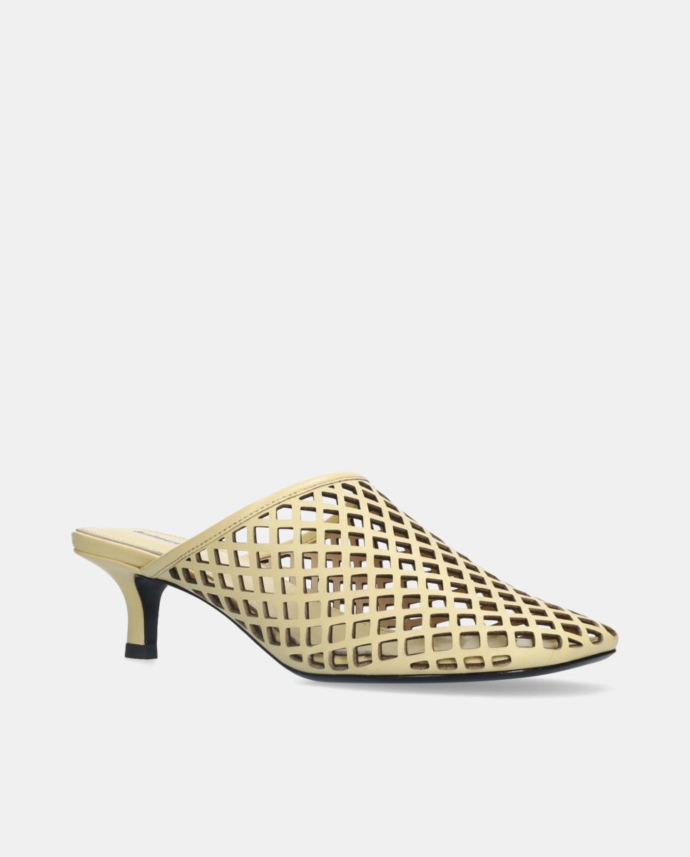 Mules em Pele Amarelo banana-2