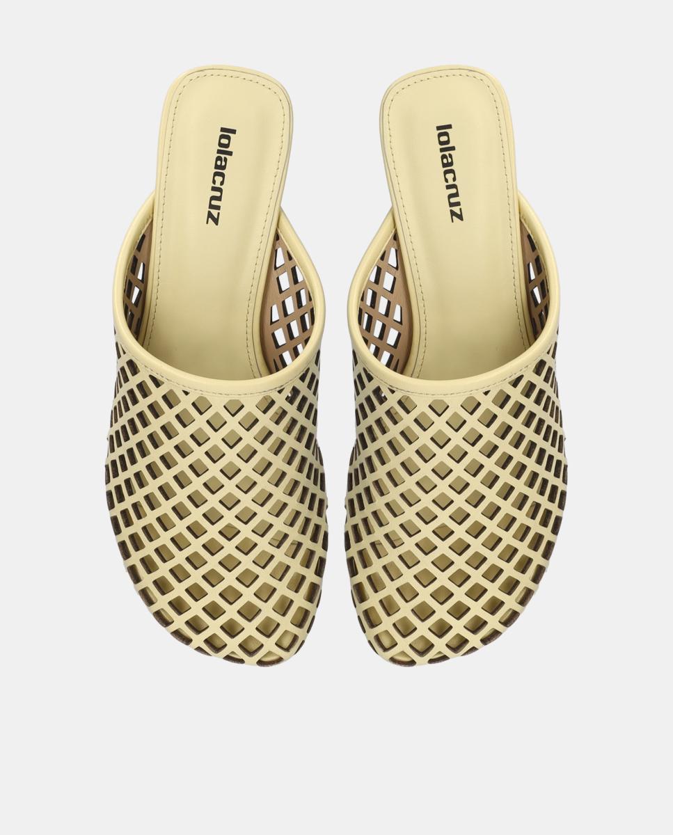 Mules em Pele Amarelo banana-4