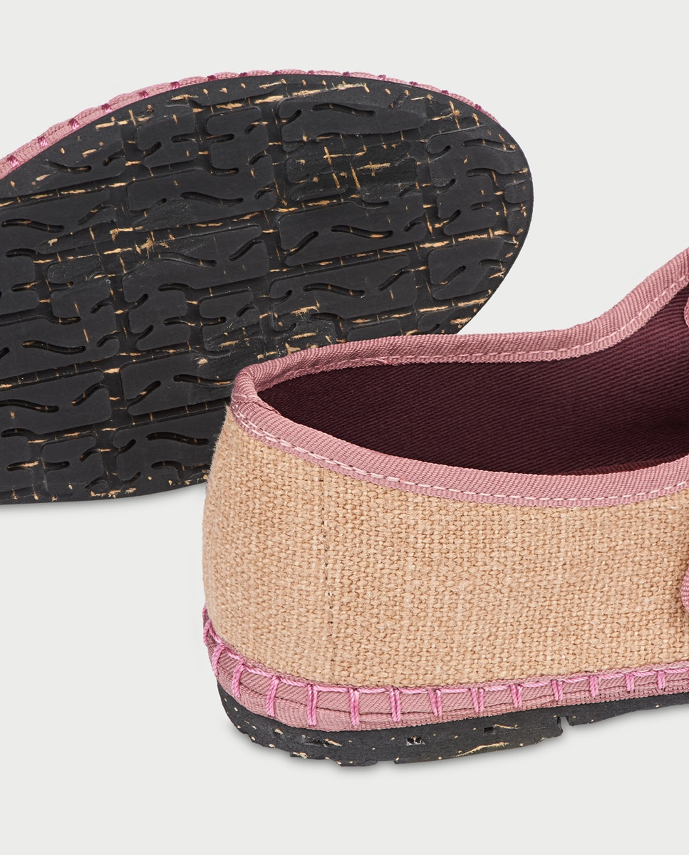 Sapatos de Presilha Dora em Linho com Fivela Bege-3