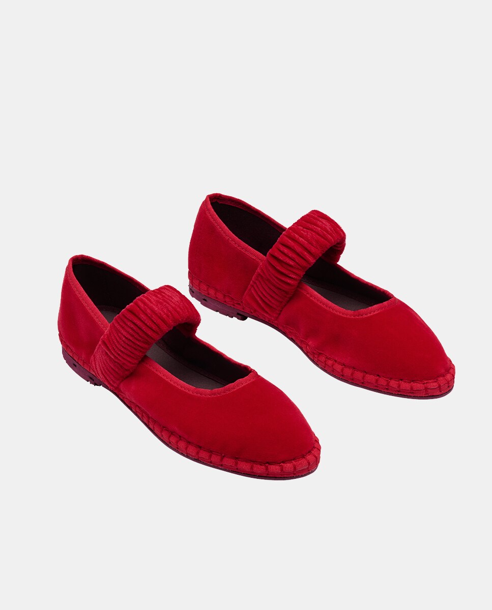 Sapatos de Presilha Mafalda Vermelho-2