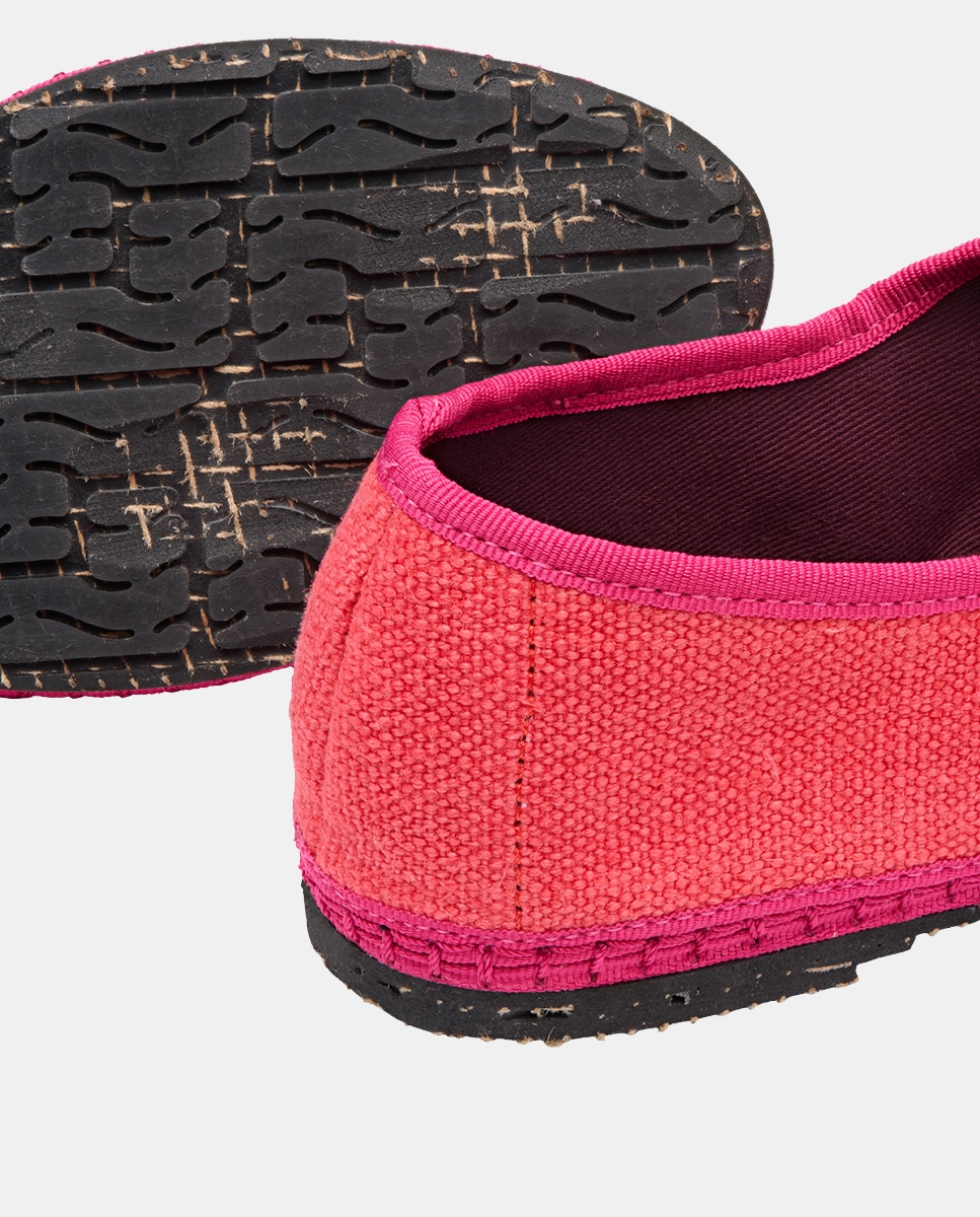 Sapatos de Presilha de Linho Rosa Blush-3