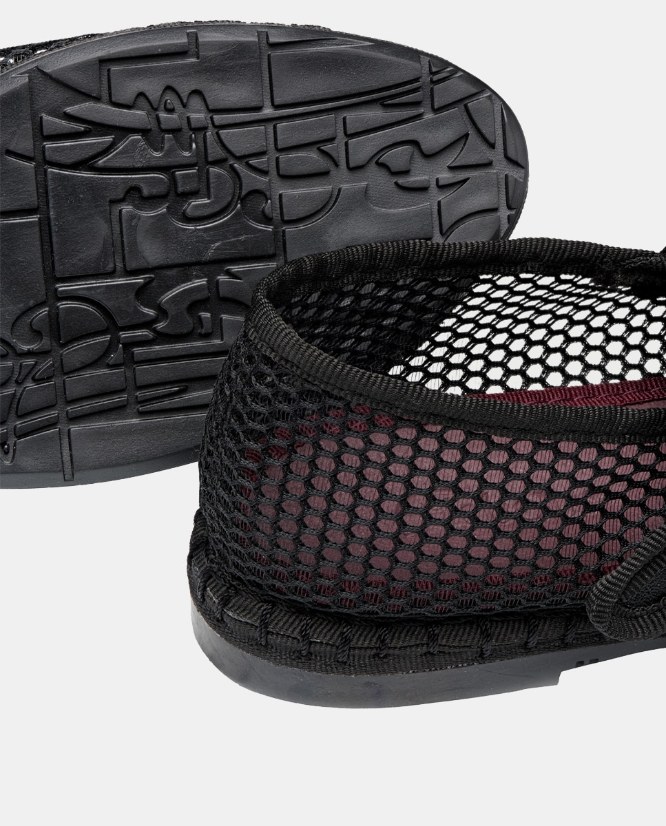 Sapatos de Presilha Mae com Rede Preto-3